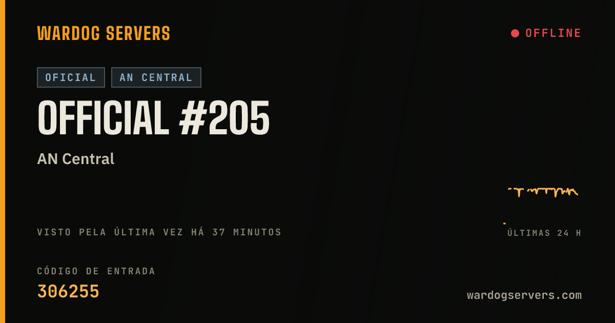 Banner de status ao vivo de Official #205