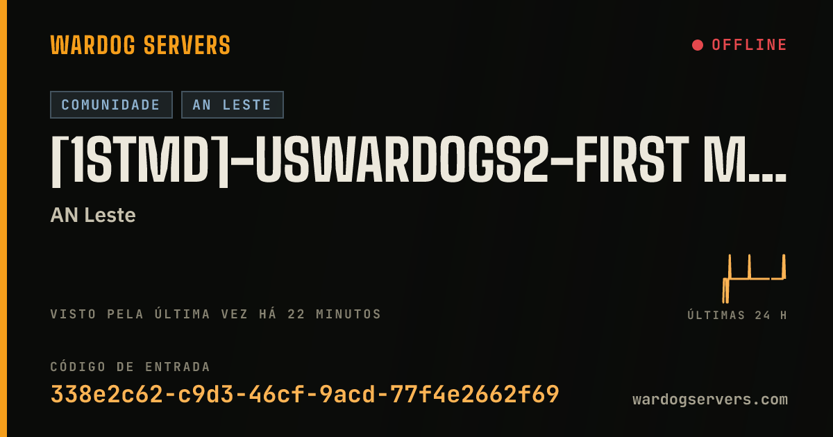 Banner de status ao vivo de [1stMD]-USWardogs2-First Marine Division discord.gg/1stmardiv