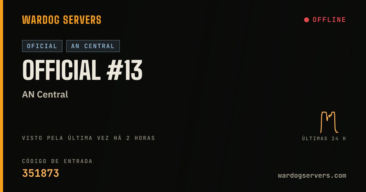 Banner de status ao vivo de Official #13