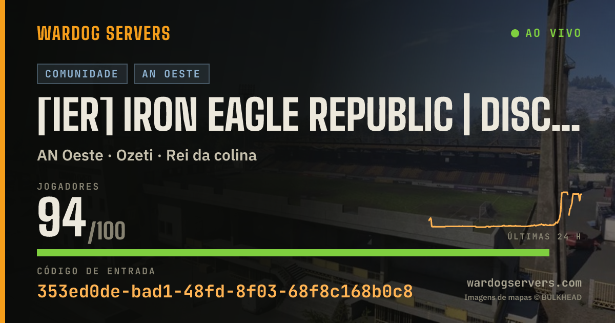 Banner de status ao vivo de [IER] Iron Eagle Republic | discord.gg/ier | Active Admins