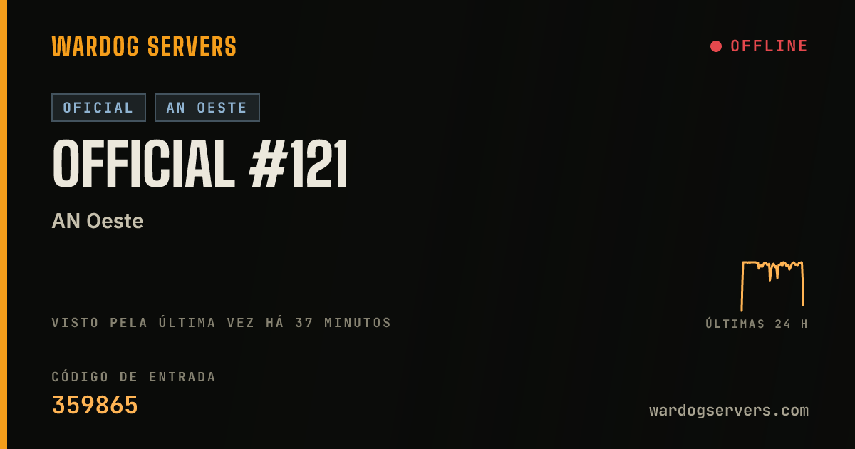 Banner de status ao vivo de Official #121