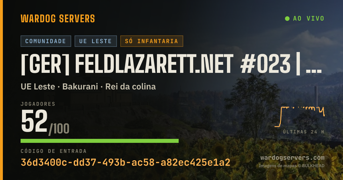 Banner de status ao vivo de [GER] Feldlazarett.net #023 | 50v50 | Infantry Only | 15-34