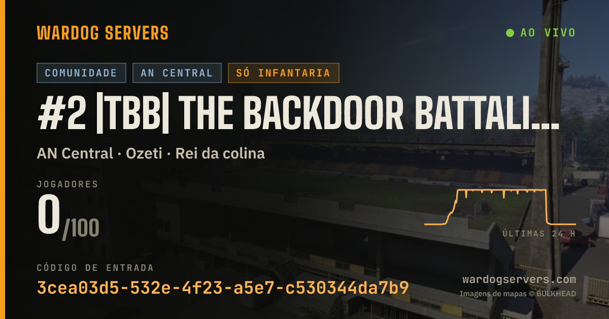 Banner de status ao vivo de #2 |TBB| The Backdoor Battalion - Infantry Only - Active Admins
