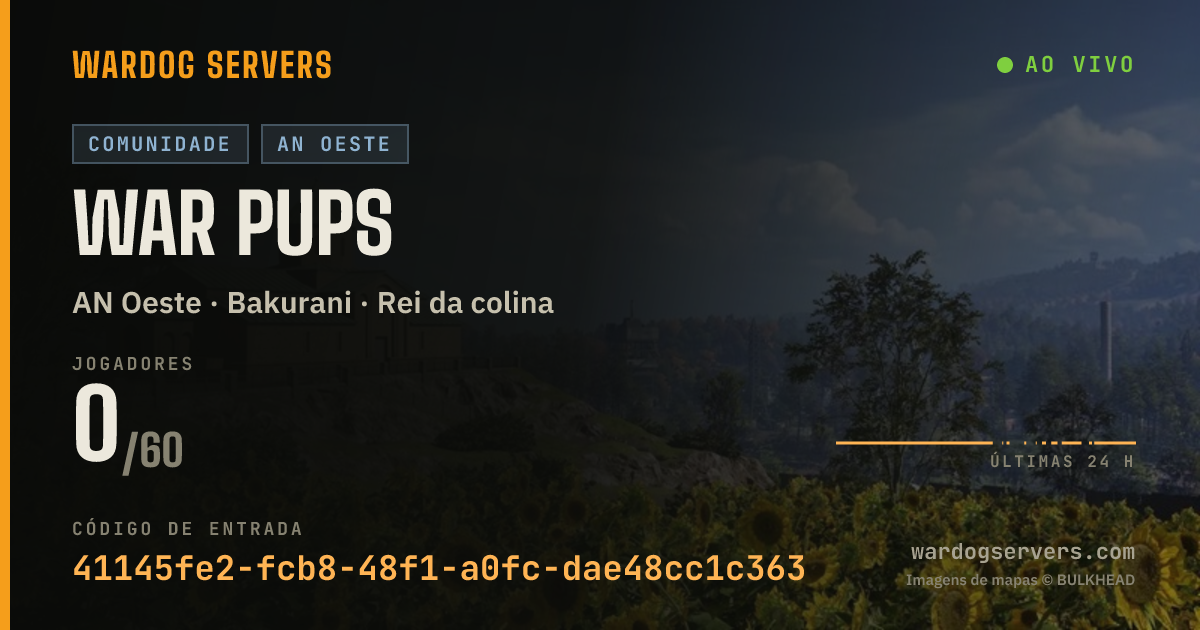 Banner de status ao vivo de War Pups
