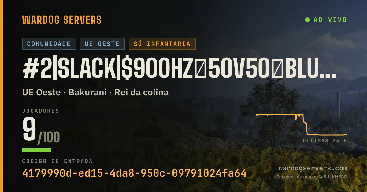 Banner de status ao vivo de #2|SLACK|$900HZ★50v50★BLUE🆅GREEN★NO SNIPERS/DMRs