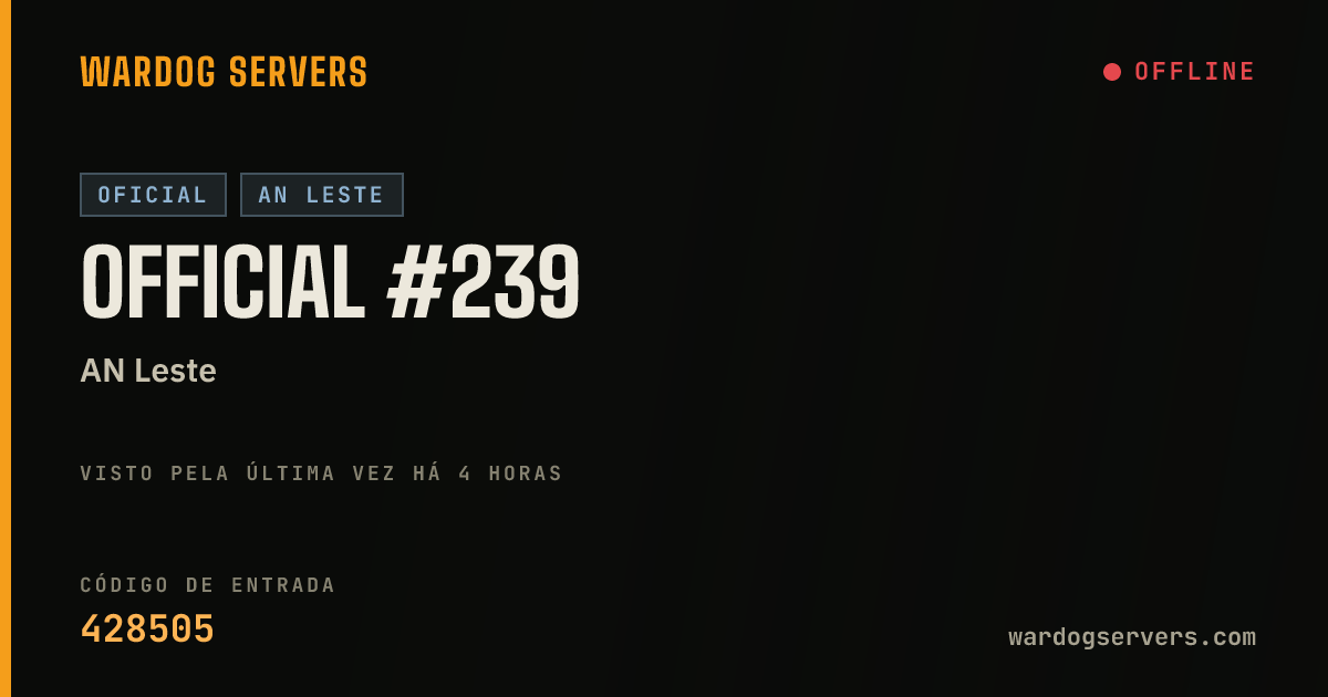 Banner de status ao vivo de Official #239