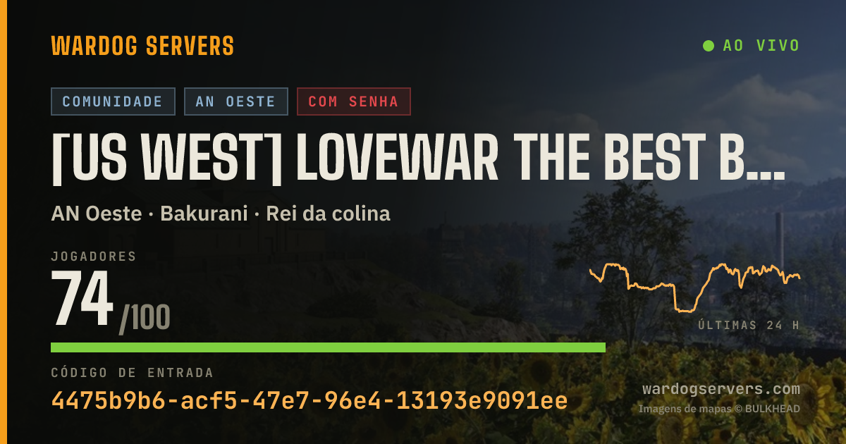 Banner de status ao vivo de [US WEST] LoveWar The Best Battle Place [Whitelist] [Anti Cheat]