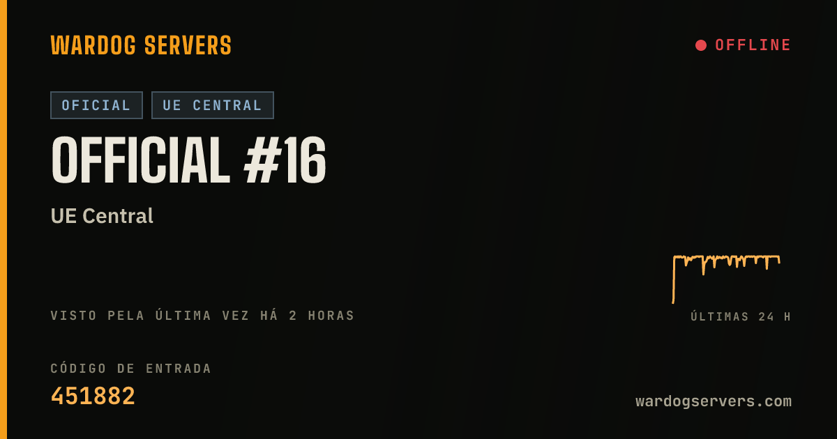 Banner de status ao vivo de Official #16