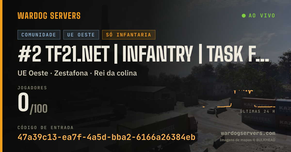 Banner de status ao vivo de #2 TF21.NET | INFANTRY | Task Force 21 | Earn Prio | .gg/TF21