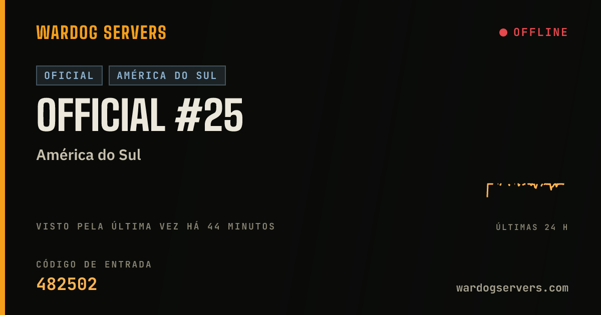 Banner de status ao vivo de Official #25