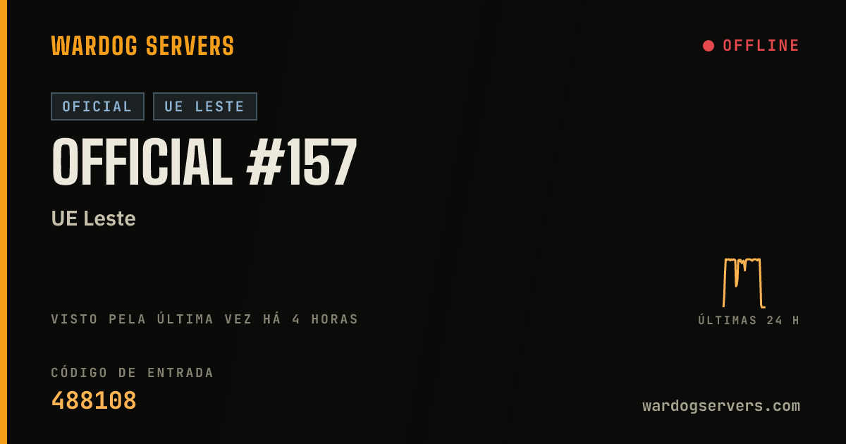 Banner de status ao vivo de Official #157