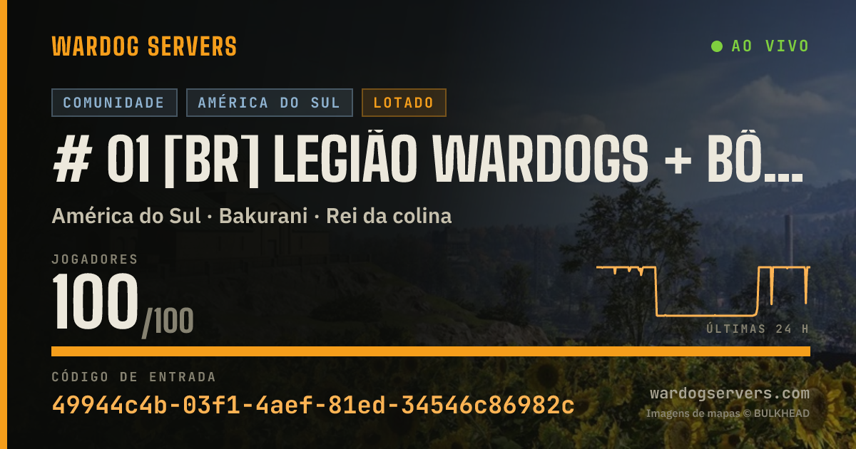 Banner de status ao vivo de -! #01 [BRASIL] LEGIÃO WARDOGS - ++ BÔNUS DE DINHEIRO