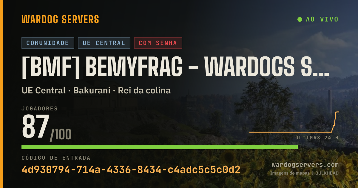 Banner de status ao vivo de [BMF] BeMyFrag - WarDogs Server