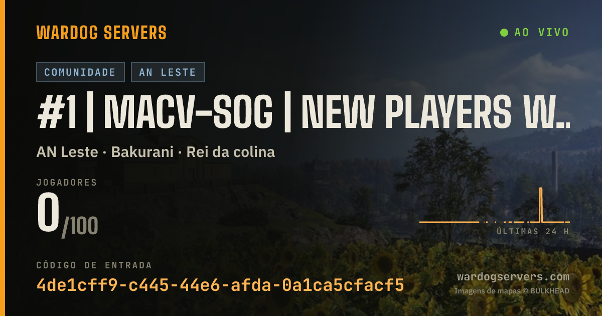 Banner de status ao vivo de #1 | MACV-SOG | New Players Welcome | discord.gg/macvsog