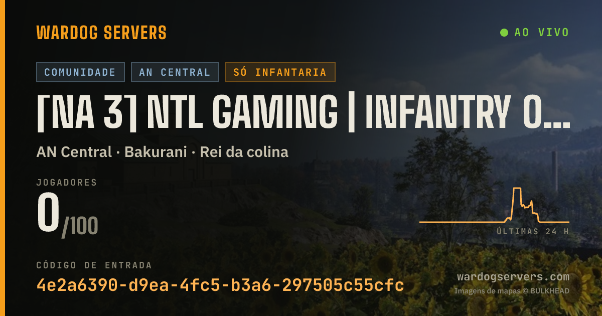 Banner de status ao vivo de [NA 3] NTL Gaming | Infantry Only - No Mortars | discord.gg/NTLG