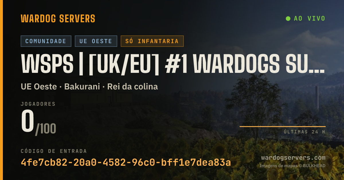 Banner de status ao vivo de WSPS | [UK/EU] #1 Wardogs Support Squad [Active Admins] No GL