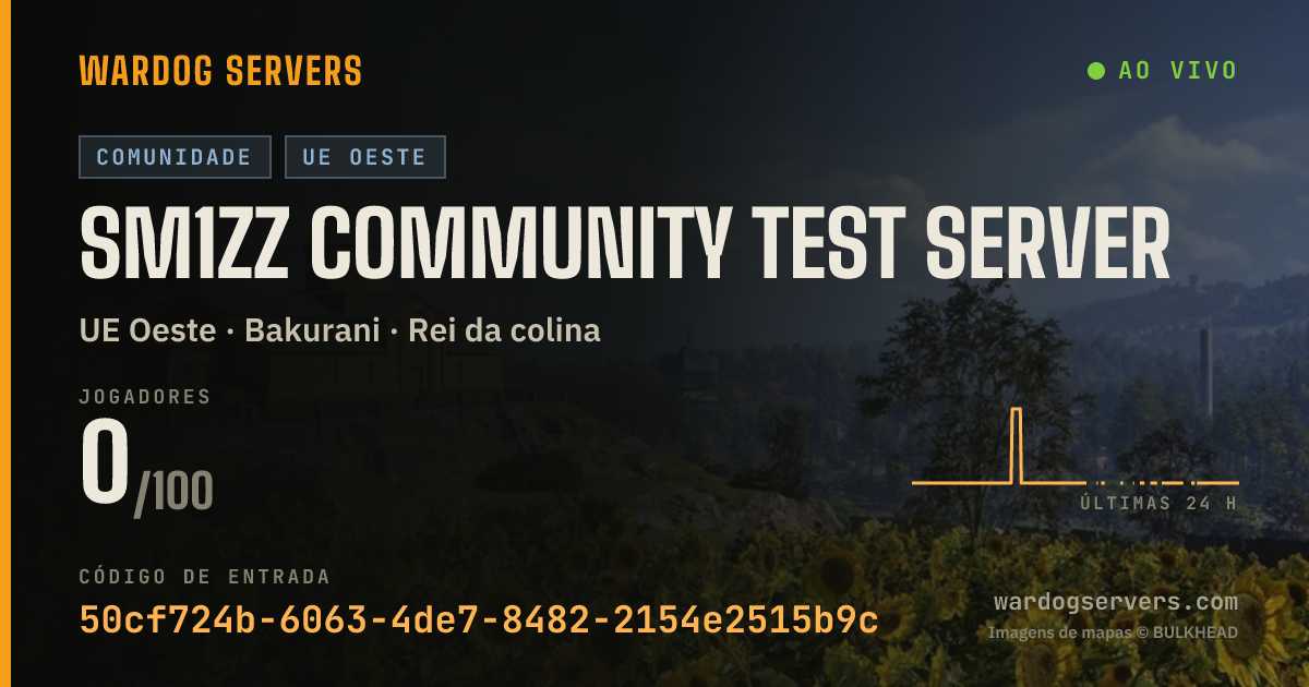 Banner de status ao vivo de Sm1zz Community Test Server