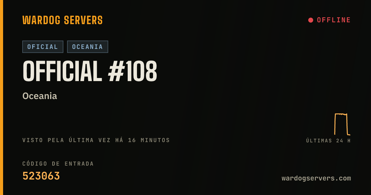 Banner de status ao vivo de Official #108