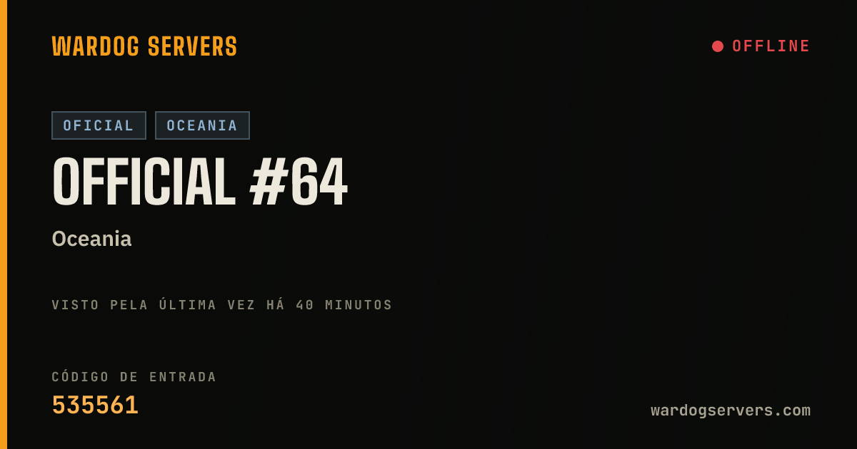 Banner de status ao vivo de Official #64