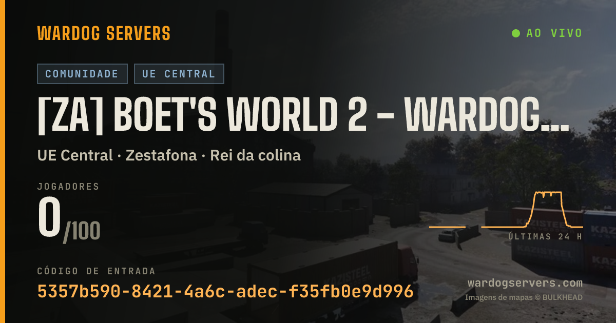 Banner de status ao vivo de [ZA] BOET'S WORLD 2 - Wardogs South Africa - NO HAVOCS