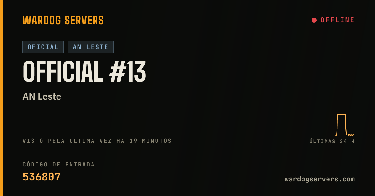 Banner de status ao vivo de Official #13