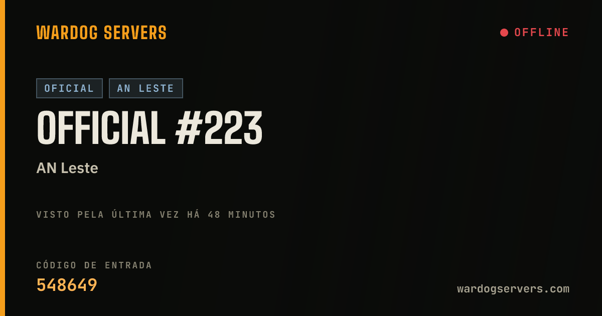 Banner de status ao vivo de Official #223