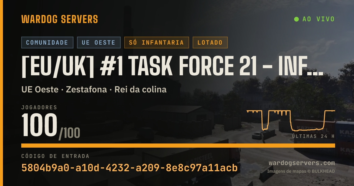 Banner de status ao vivo de [EU/UK] #1 Task Force 21 - Infantry | No GL | TF21.NET