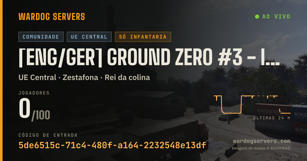 Banner de status ao vivo de [ENG/GER] Ground Zero #3 - Infantry Only - Discord.gg/GZNUKE