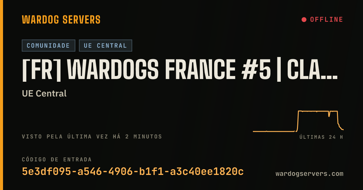 Banner de status ao vivo de [FR] WARDOGS FRANCE #5 | CLASSIQUE | discord.gg/wardogsfrance