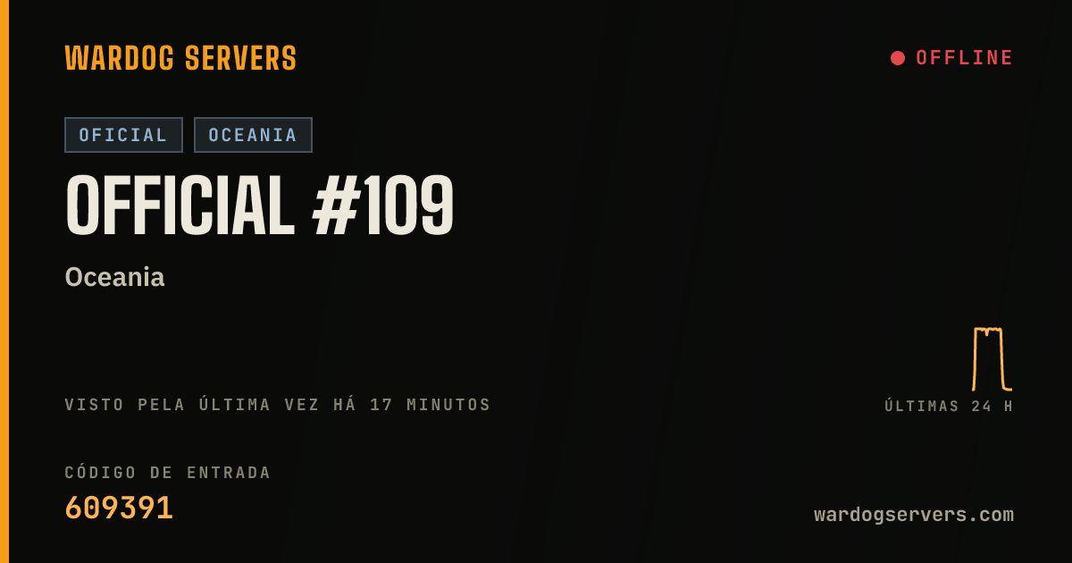 Banner de status ao vivo de Official #109