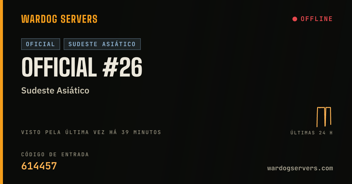 Banner de status ao vivo de Official #26