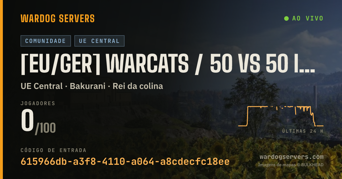 Banner de status ao vivo de [EU/GER] WARCATS / 50 vs 50 Inf Only / EVENTS / ACTIVE ADMINS /