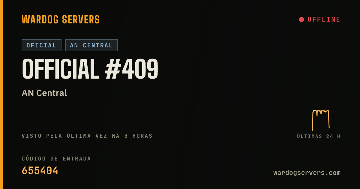 Banner de status ao vivo de Official #409