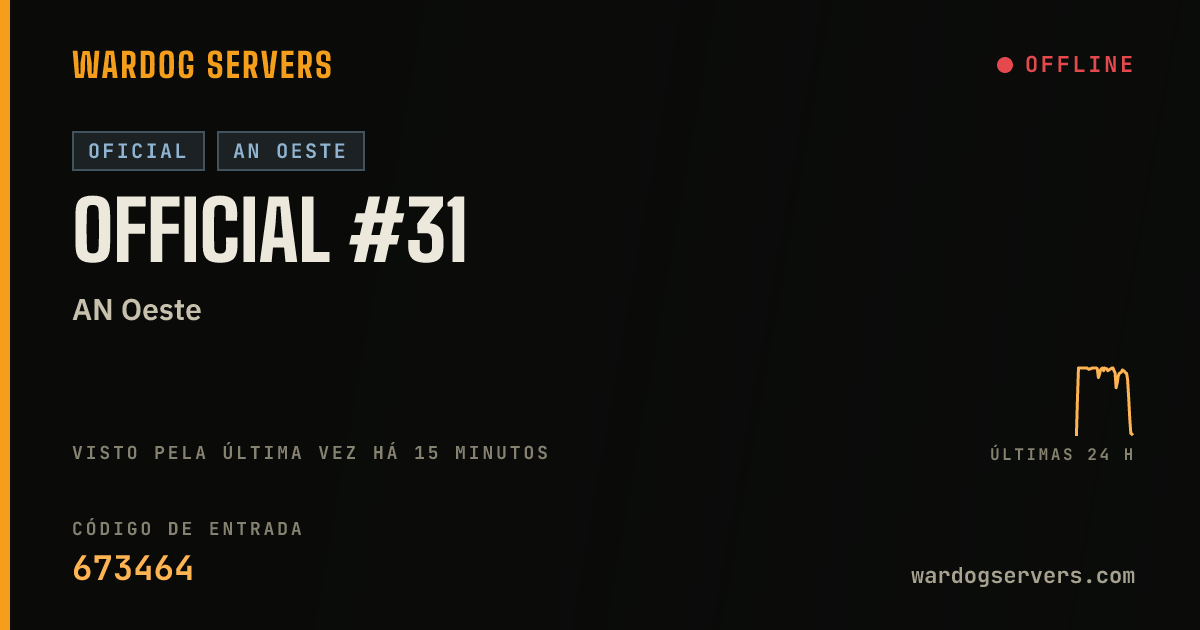 Banner de status ao vivo de Official #31