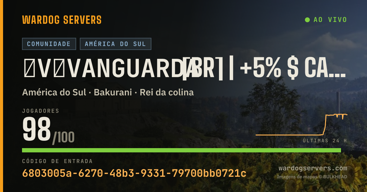 Banner de status ao vivo de 『V』Vanguarda [BR] | +5% $ Cash $ | www.vanguarda.pro.br