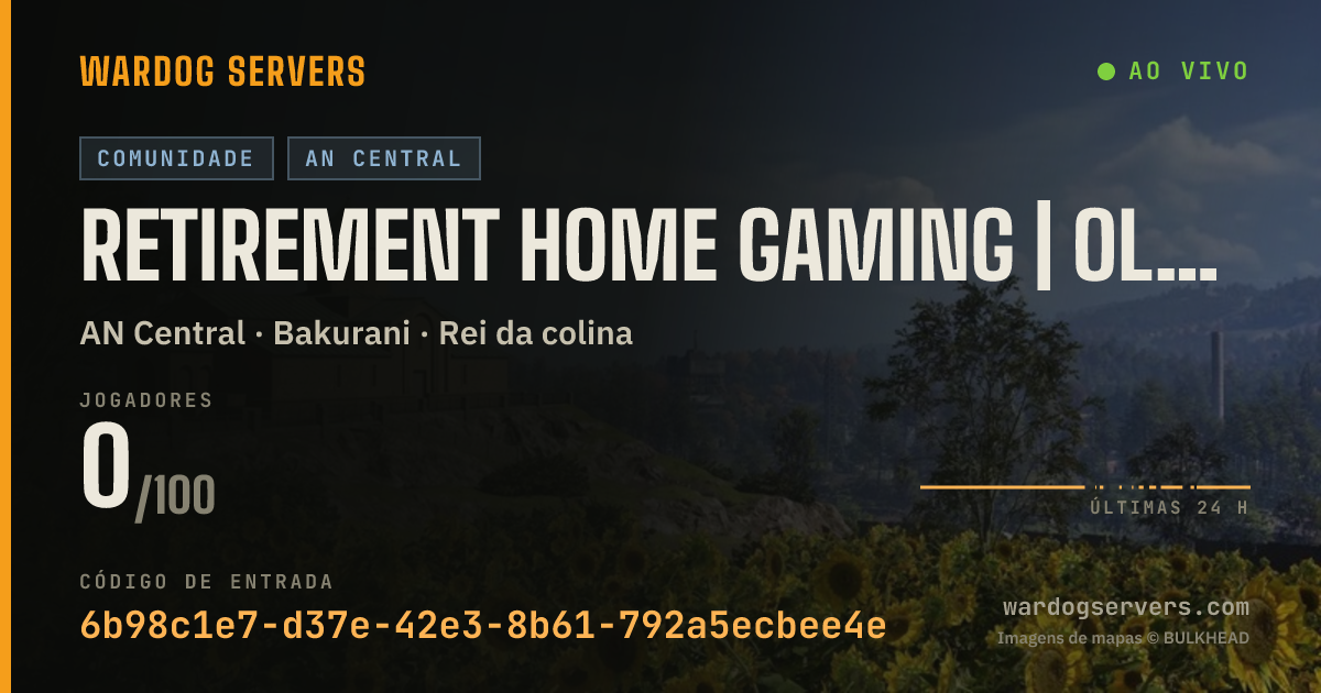 Banner de status ao vivo de Retirement Home Gaming | Old Dogs. New Wars | Veteran Owned 24/7