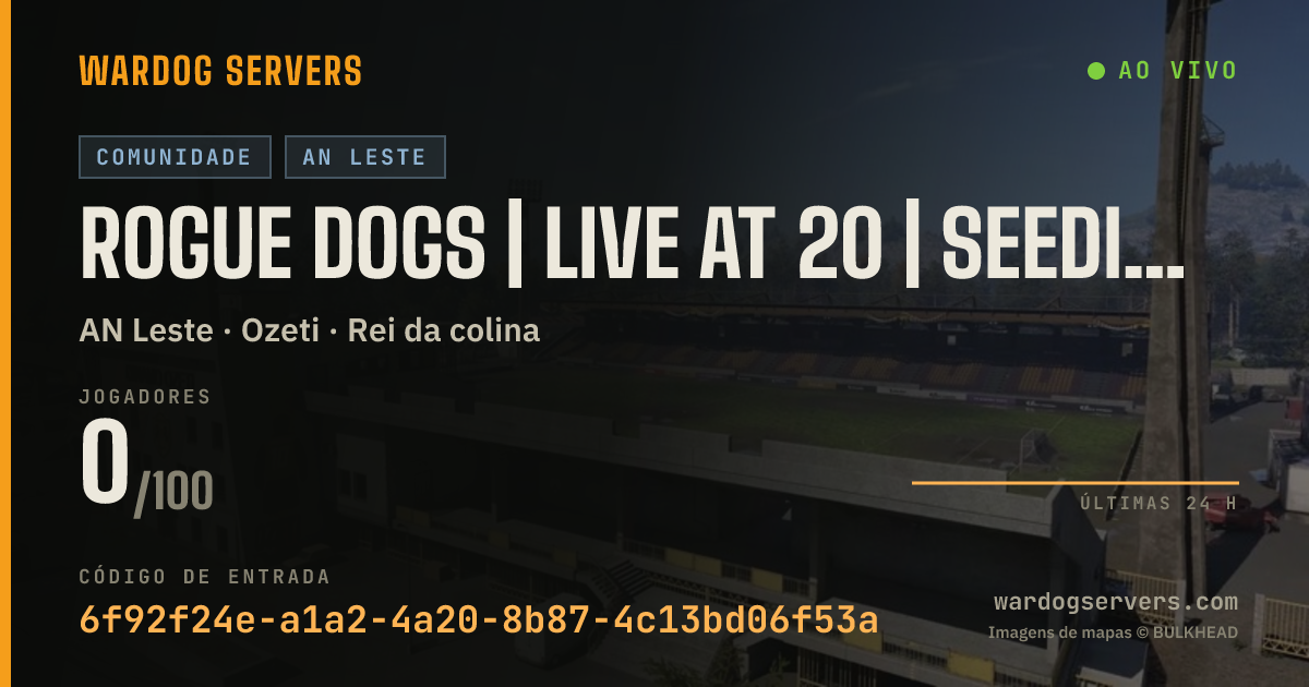 Banner de status ao vivo de Rogue Dogs | Live at 20 | Seeding Rewards |