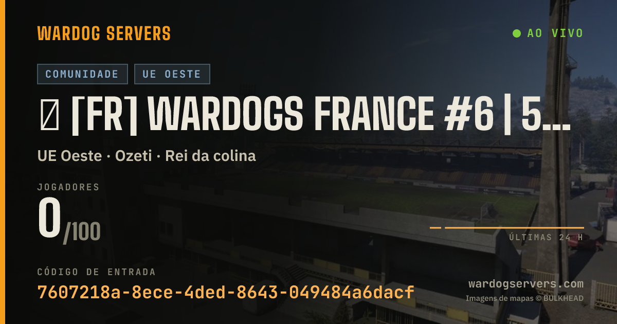 Banner de status ao vivo de ⁂ [FR] WARDOGS FRANCE #6 | 50v50 | STATISTIQUE [WDFR]