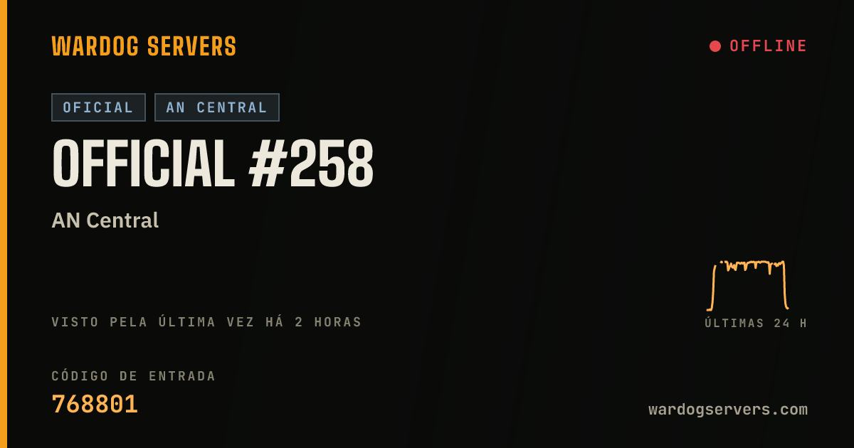 Banner de status ao vivo de Official #258