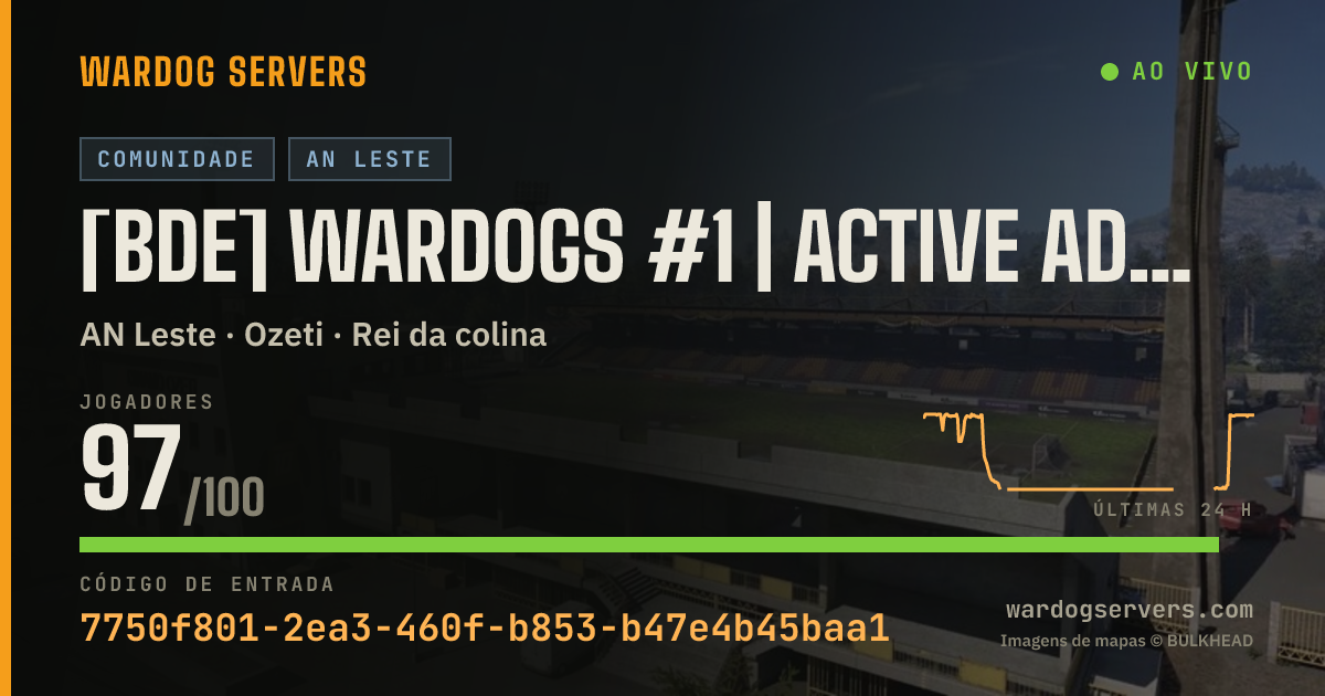 Banner de status ao vivo de [BDE] WARDOGS #1 | Active Admins | discord.gg/yHMFPWvkZ3