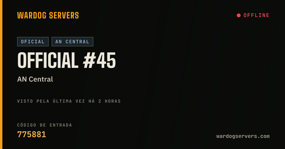 Banner de status ao vivo de Official #45