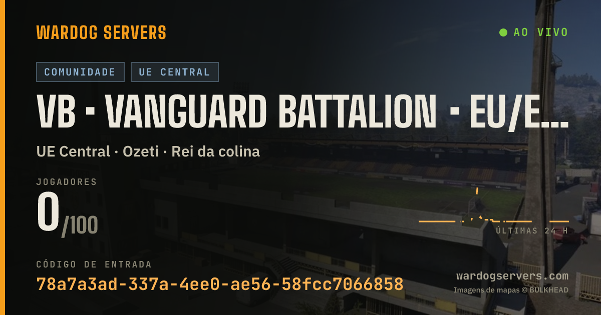 Banner de status ao vivo de VB • VANGUARD BATTALION • EU/ENG • ACTIVE ADMINS