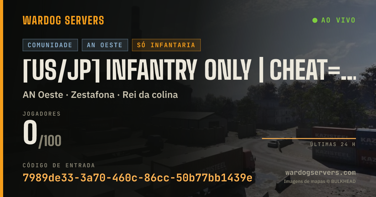Banner de status ao vivo de [US/JP] INFANTRY ONLY | CHEAT=AUTO-BAN | No Skill Kicks | EN/JP