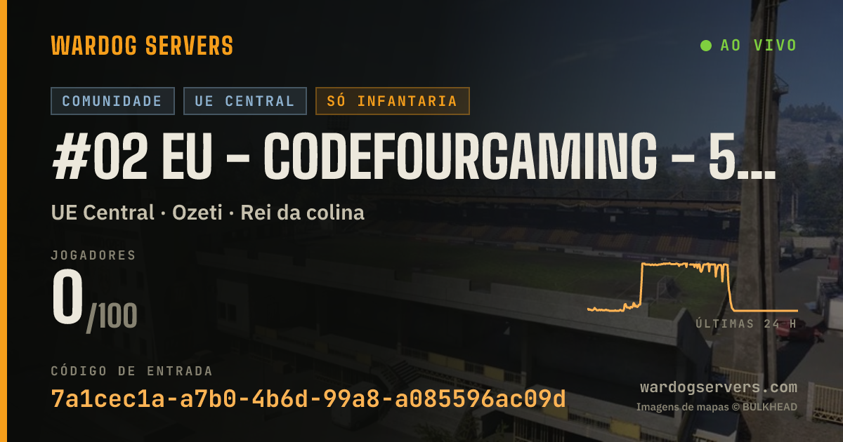 Banner de status ao vivo de #02 EU - CodeFourGaming - 50v50 Infantry - discord.gg/c4g