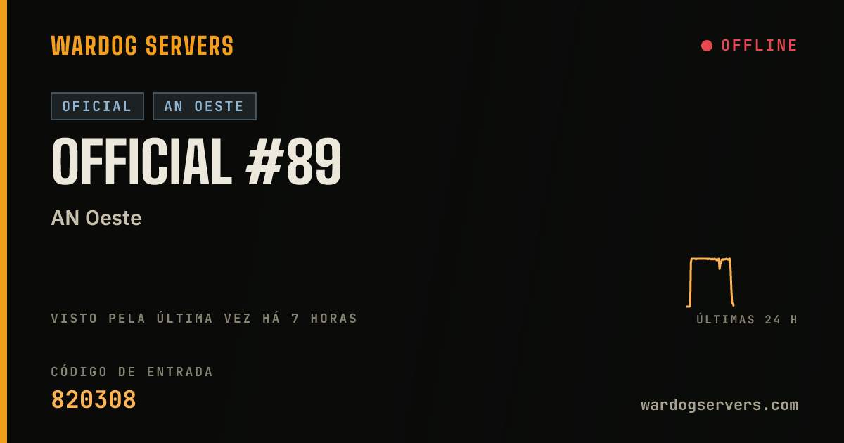 Banner de status ao vivo de Official #89