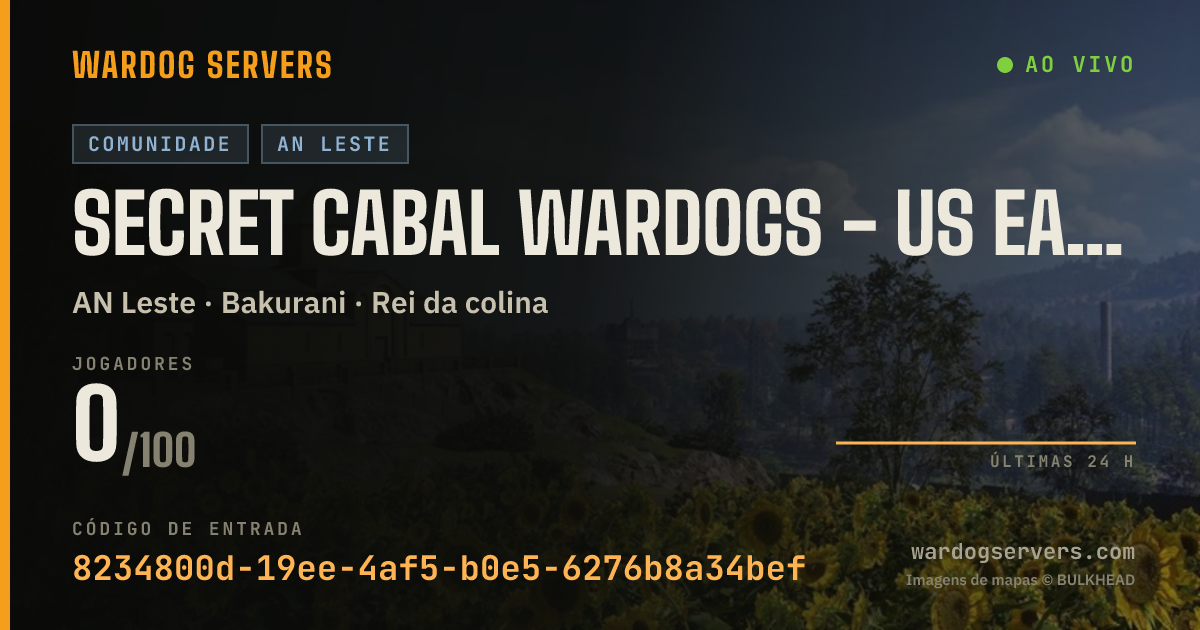 Banner de status ao vivo de Secret Cabal Wardogs - US East
