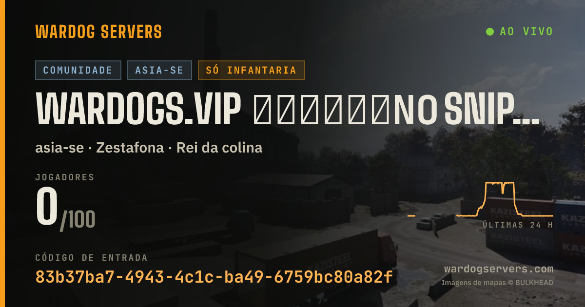 Banner de status ao vivo de WARDOGS.VIP 丨步战天堂・No Sniper・No Mortar・AI Monitor・VAC Ban・KD Stat