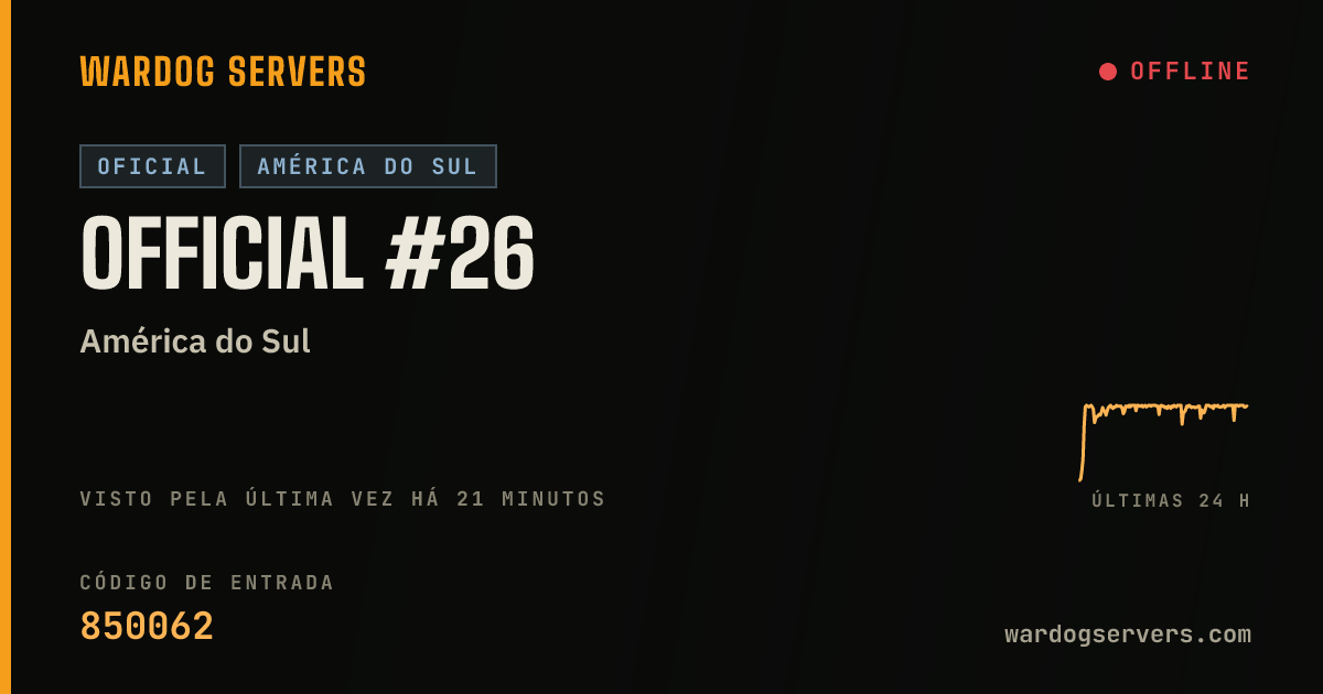 Banner de status ao vivo de Official #26