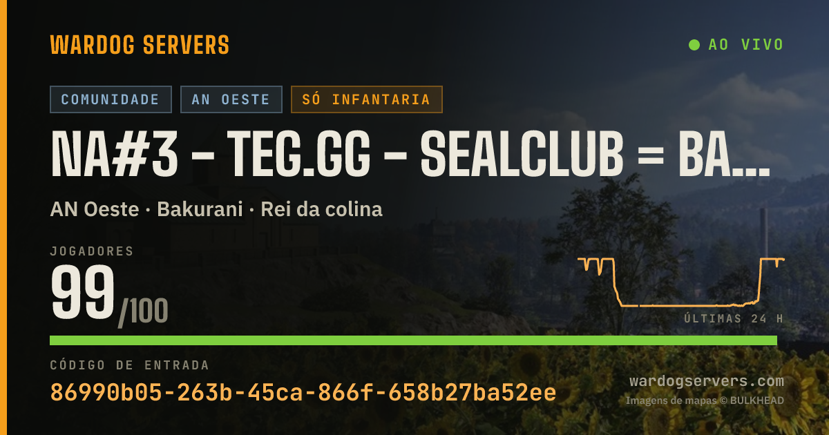 Banner de status ao vivo de NA#3 - TEG.gg - Sealclub = ban - Infantry mode - The Employed Ga