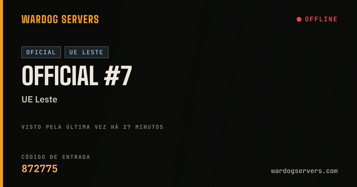 Banner de status ao vivo de Official #7